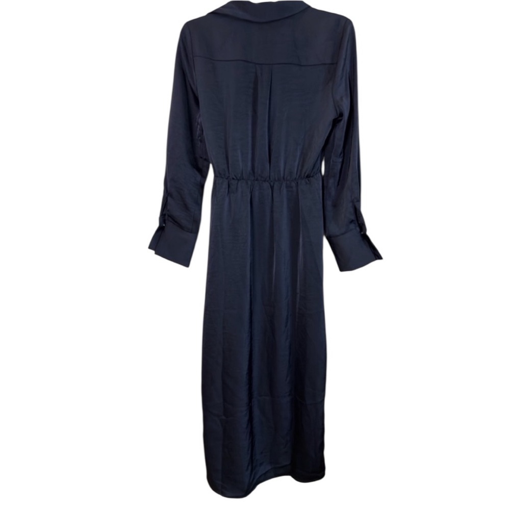 REVOLVE House of Harlow Navy Satin Wrap Midi Dress - Picture 4 of 9